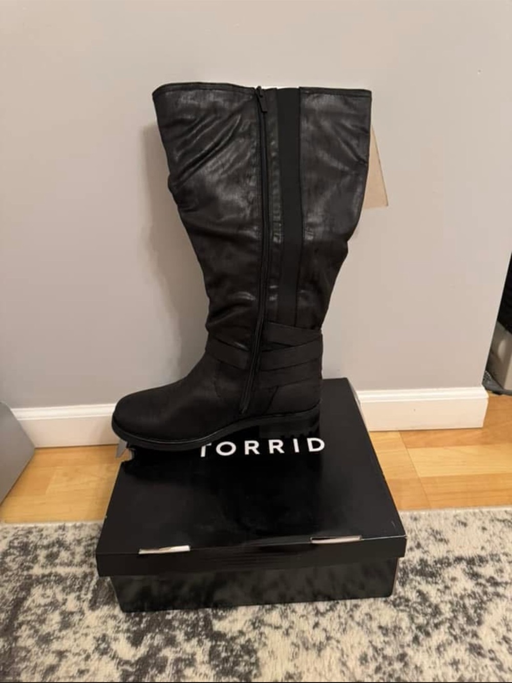 torrid Black Knee-High Zip Riding Boots